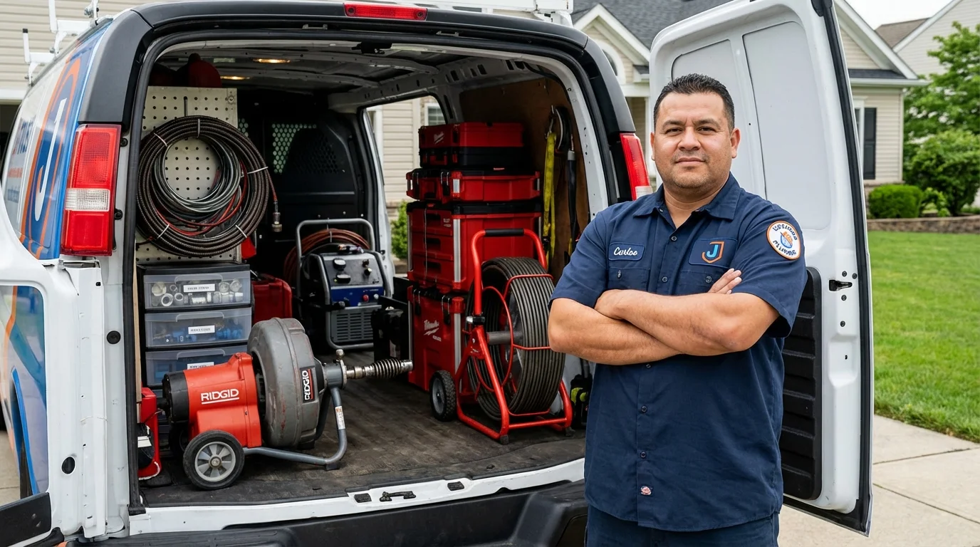 Professional drain cleaning equipment and Johns Plumbing LLC plumber in Vallejo