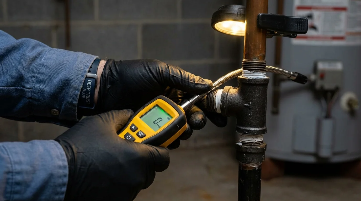 Gas leak detection with electronic sniffer by Johns Plumbing LLC in Vallejo