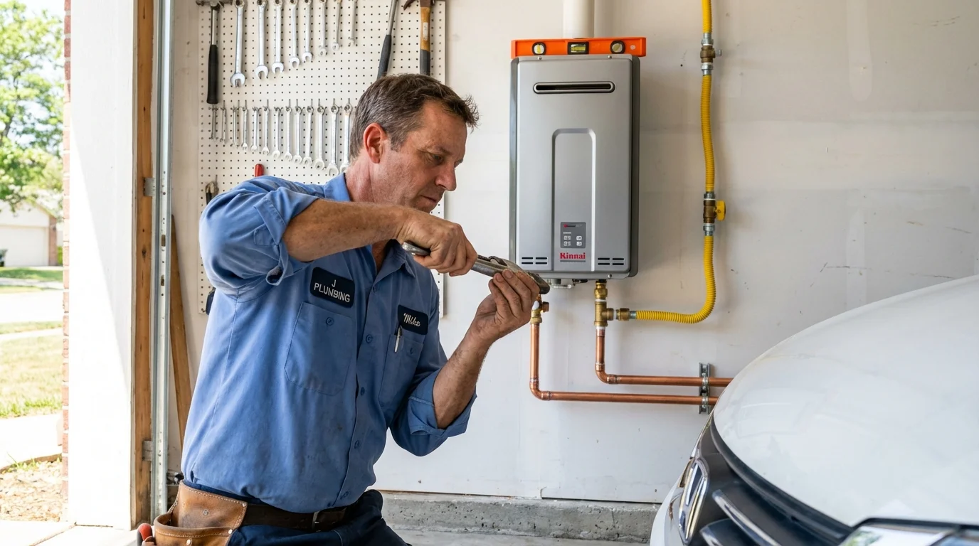 Tankless water heater installation by a Johns Plumbing LLC plumber in Vallejo